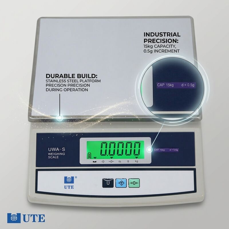 Stainless Steel Platform Digital Weighing Scale 30kg Commercial Bench 1g Division